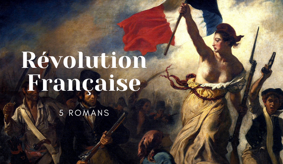 image de fond représentant le tableau La Liberté guidant le peuple d'Eugène Delacroix. Marianne porte le drapeau français durant la révolution française